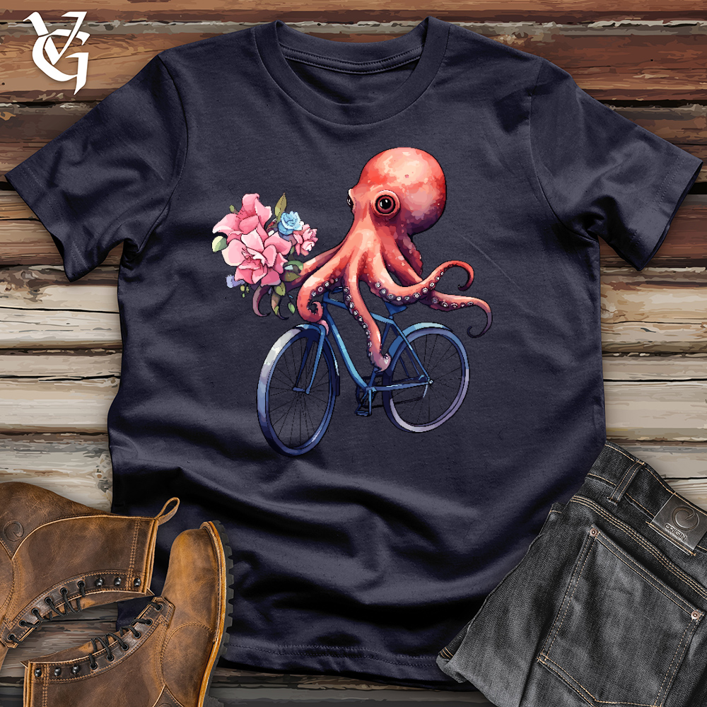 Viking Goods Cycling Octopus Cotton Tee Navy / L