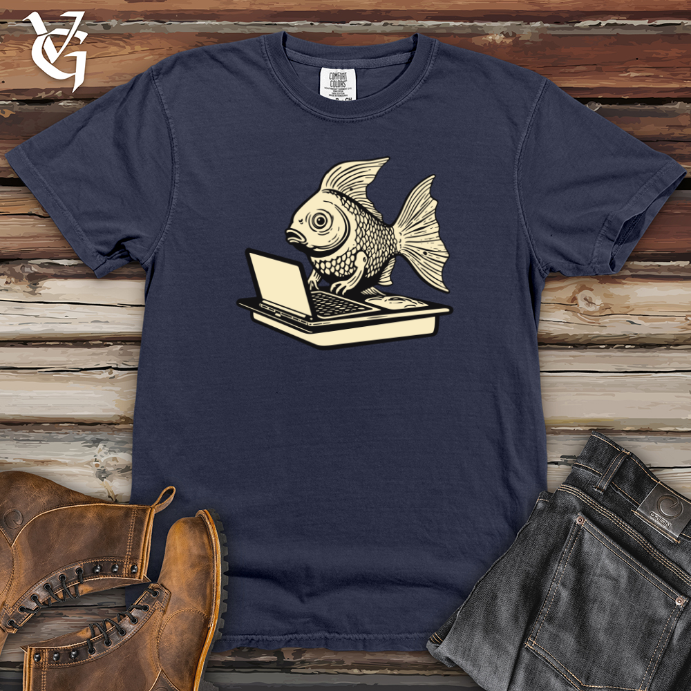 Viking Goods Digital Streamlined Fish Heavy Cotton Comfort Colors Tee Navy / L