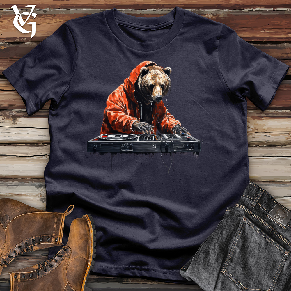 Viking Goods Dj Beary Bear Cotton Tee Navy / L