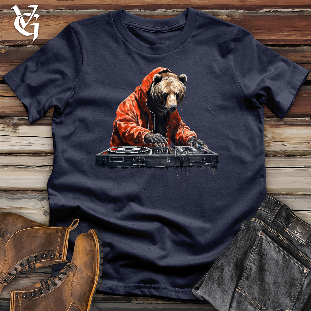 Viking Goods Dj Beary Bear Softstyle Tee Navy / L