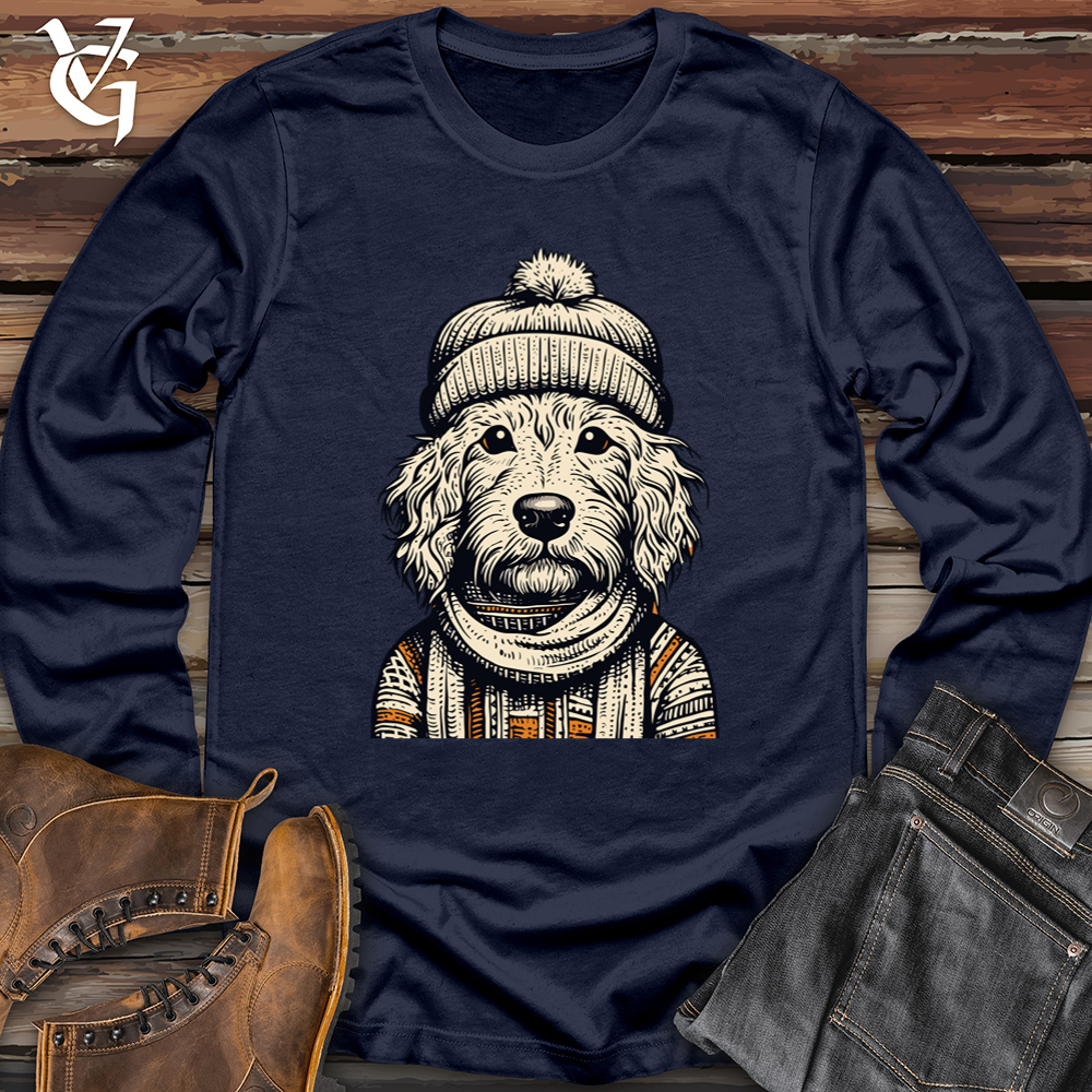 Viking Goods Doodle Dog Beanie Cozy Softstyle Long Sleeve Navy / L