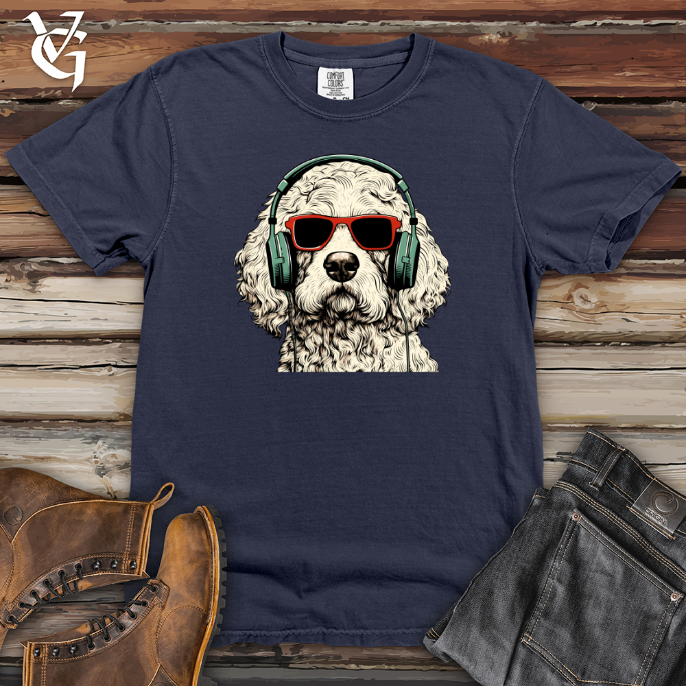 Viking Goods Doodle Dog Soundwave Vibes Heavy Cotton Comfort Colors Tee Navy / L