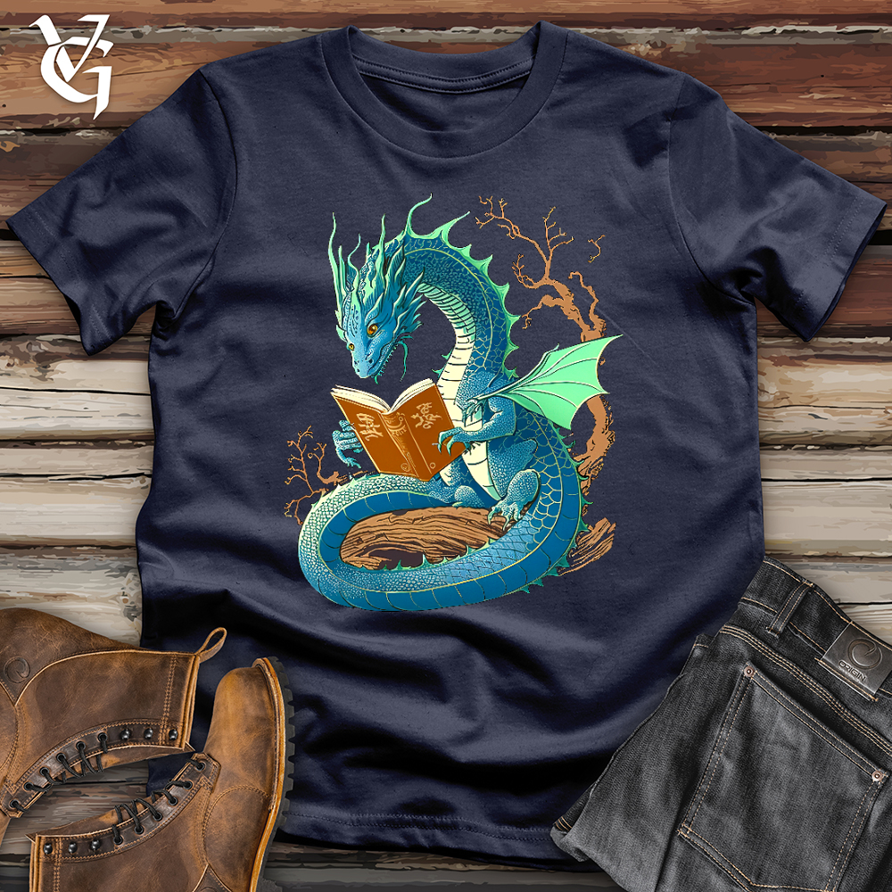Viking Goods Dragon Book Worm Softstyle Tee Navy / L