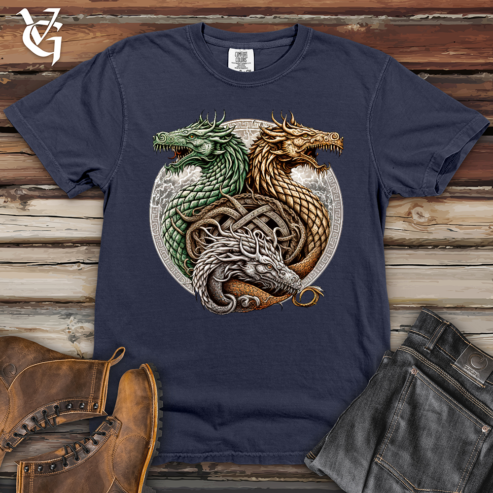 Viking Goods Dragon Trio Viking Heavy Cotton Comfort Colors Tee Navy / L
