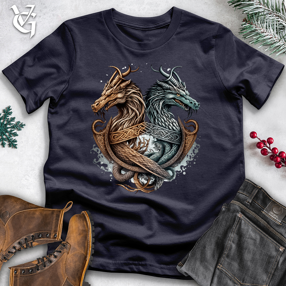 Viking Goods Dragons At Sea Cotton Tee Navy / L