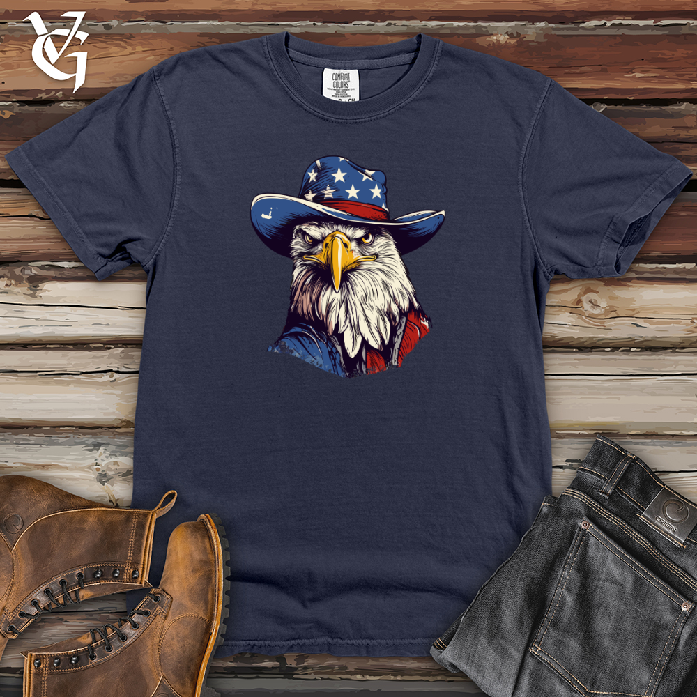 Viking Goods Eagle Skyline Rodeo Cowboy Cap Heavy Cotton Comfort Colors Tee Navy / L