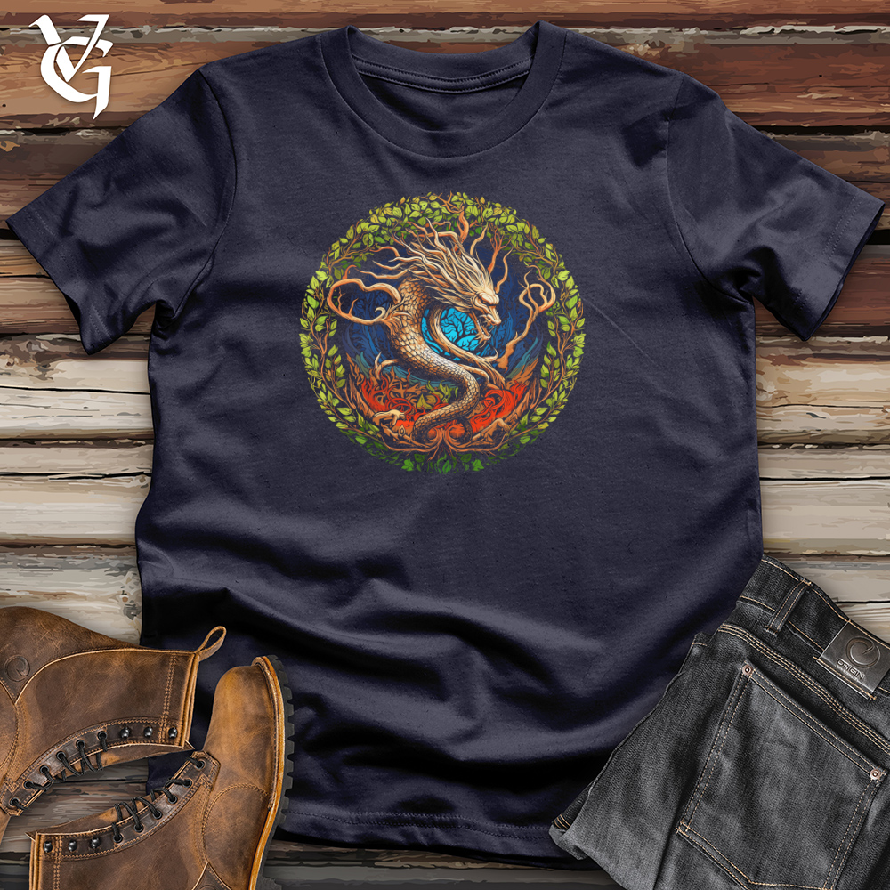 Viking Goods Enchanted Forest Dragon Cotton Tee Navy / L