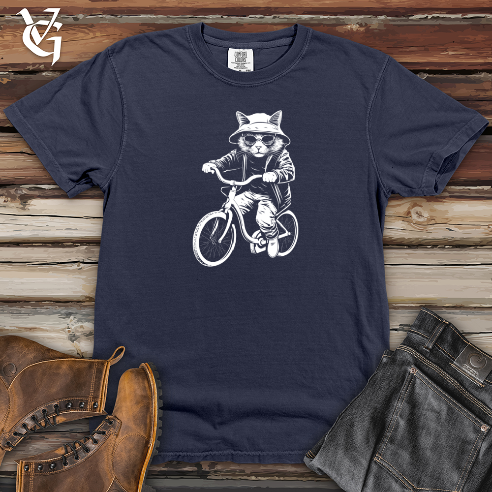 Viking Goods Feline Cycle Whisker Jaunt Adventure Heavy Cotton Comfort Colors Tee Navy / L