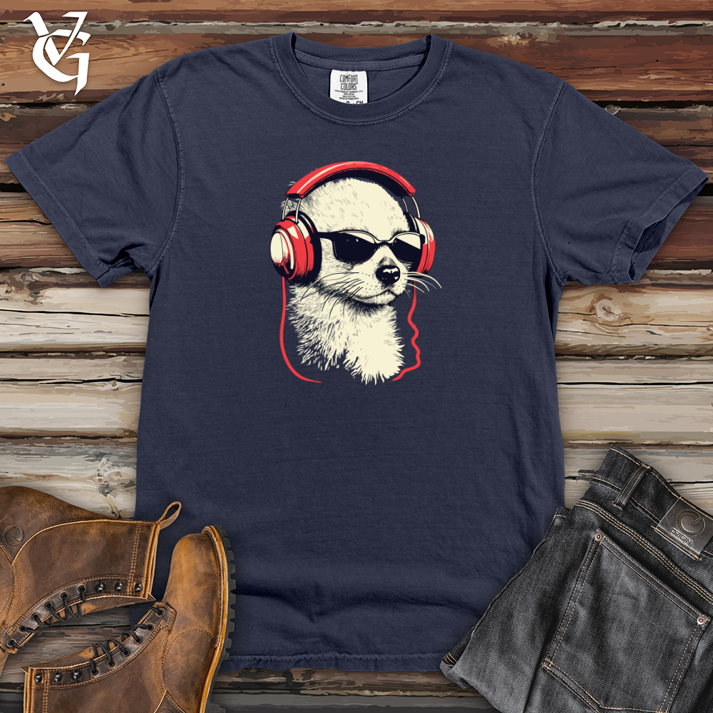 Viking Goods Ferret Headphone Harmony Heavy Cotton Comfort Colors Tee Navy / L