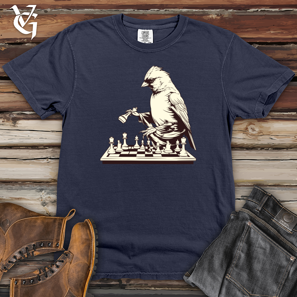 Viking Goods Finch Feathered Chess Heavy Cotton Comfort Colors Tee Navy / L
