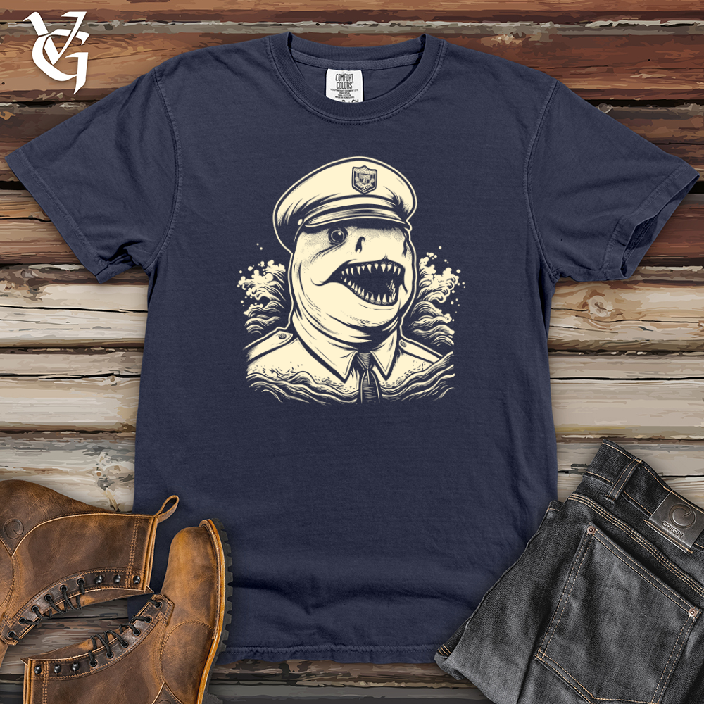 Viking Goods First Responder Shark Alert Heavy Cotton Comfort Colors Tee Navy / L