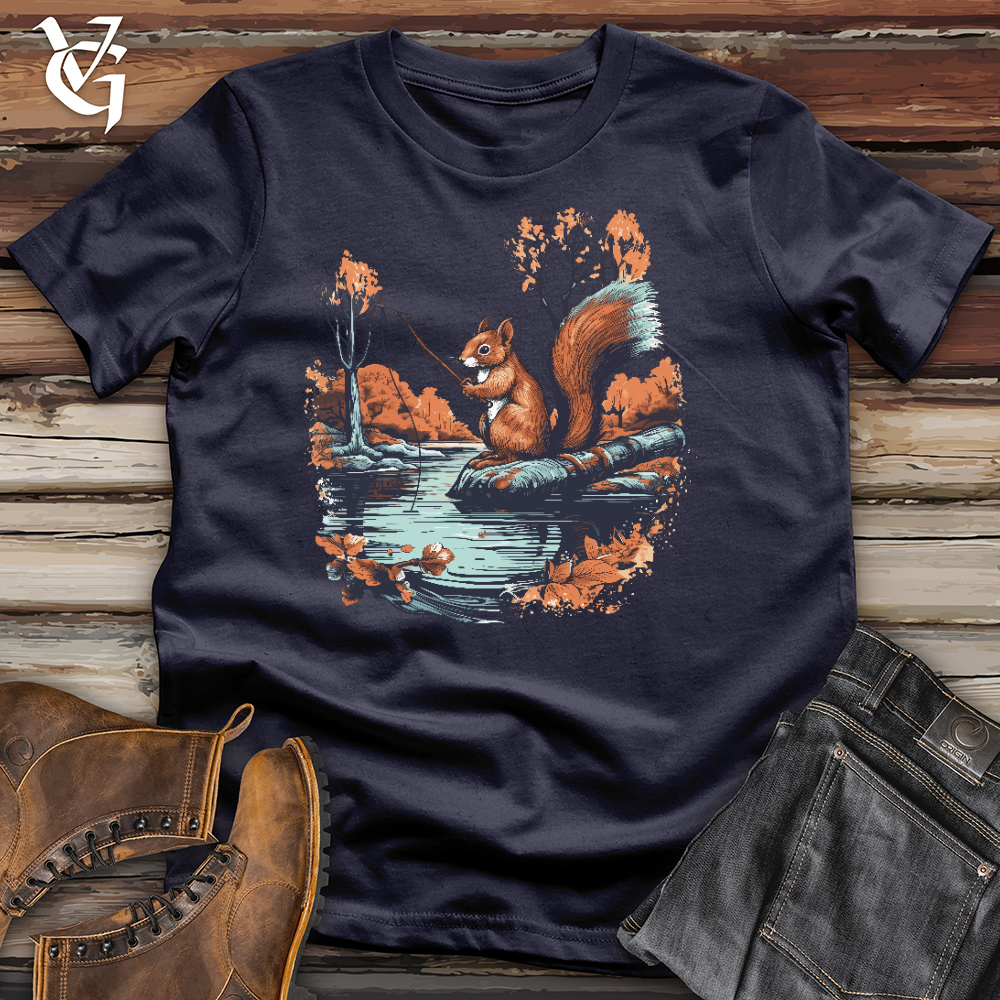 Viking Goods Fishing Squirrel Cotton Tee Navy / L