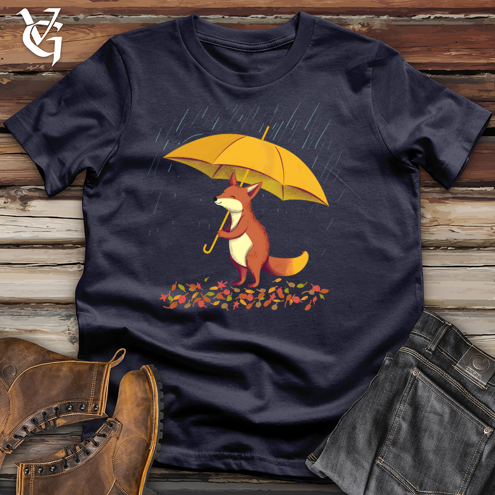 Viking Goods Fox In The Rain Cotton Tee Navy / L