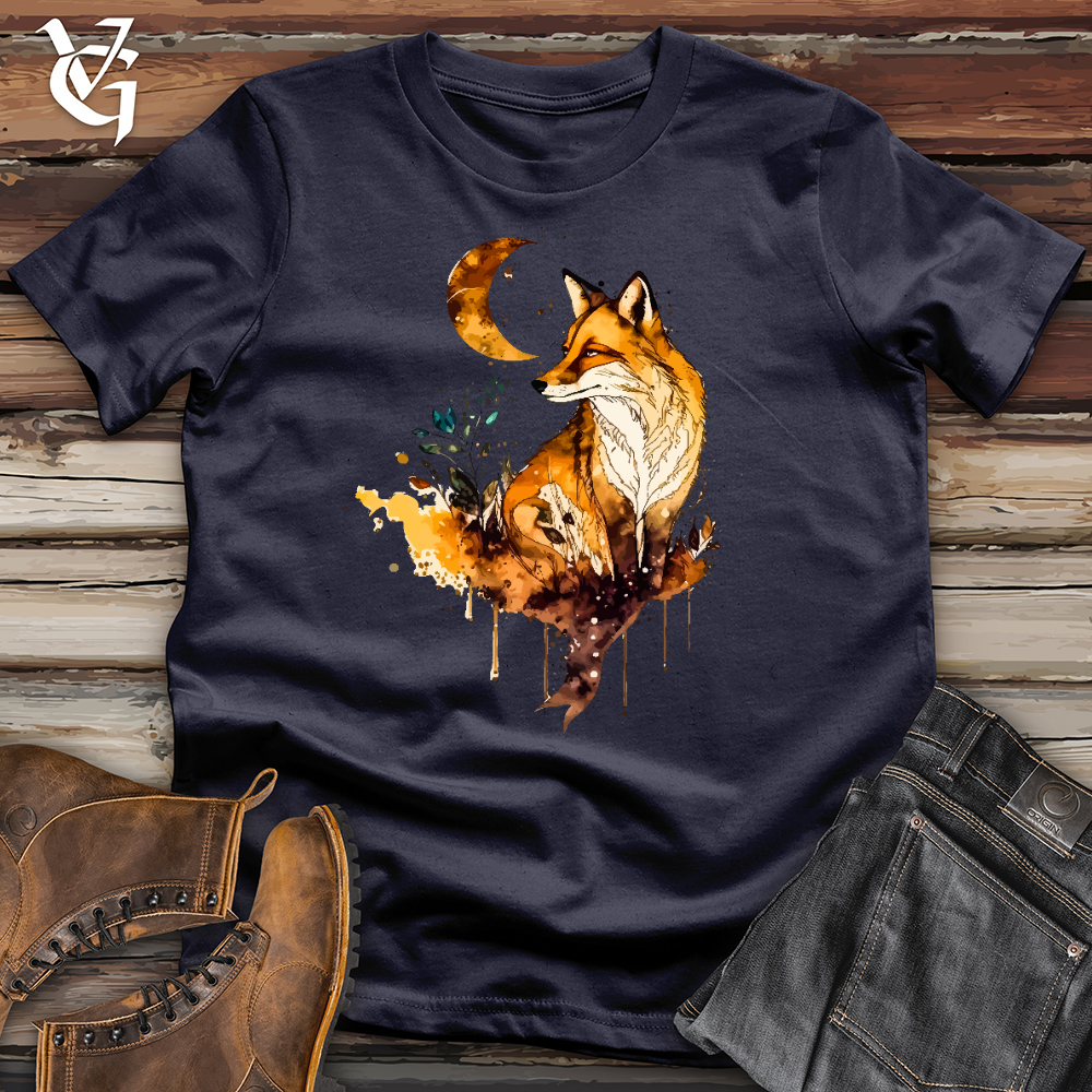 Viking Goods Fox Watercolor Cotton Tee Navy / L