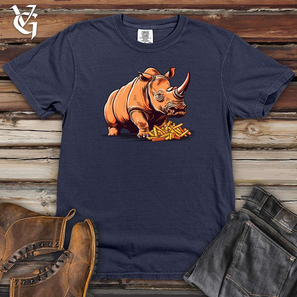 Viking Goods Fry Feast Rhino Heavy Cotton Comfort Colors Tee Navy / L