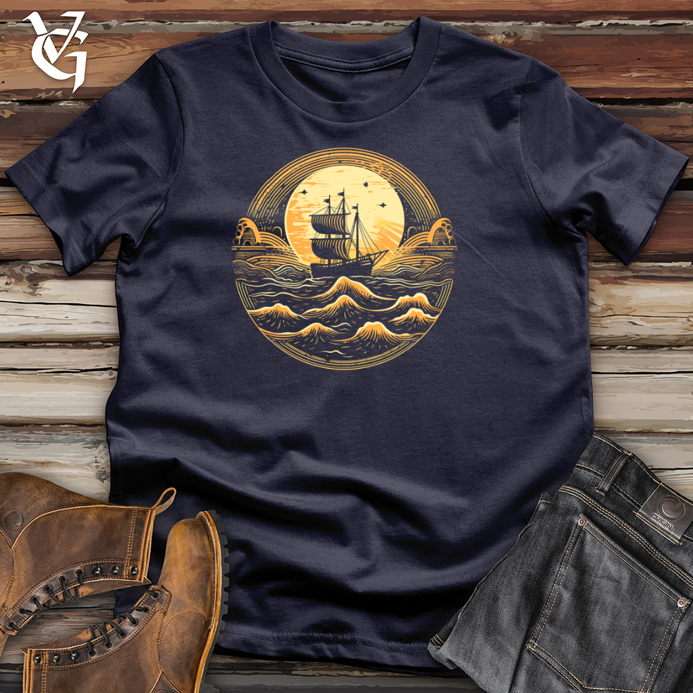 Viking Goods Galleon Moonlit Voyage Cotton Tee Navy / L