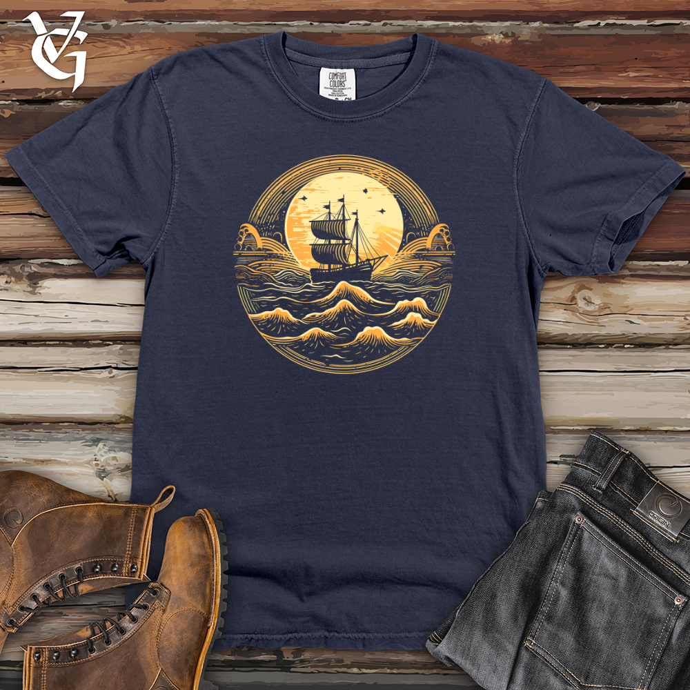 Viking Goods Galleon Moonlit Voyage Heavy Cotton Comfort Colors Tee Navy / L