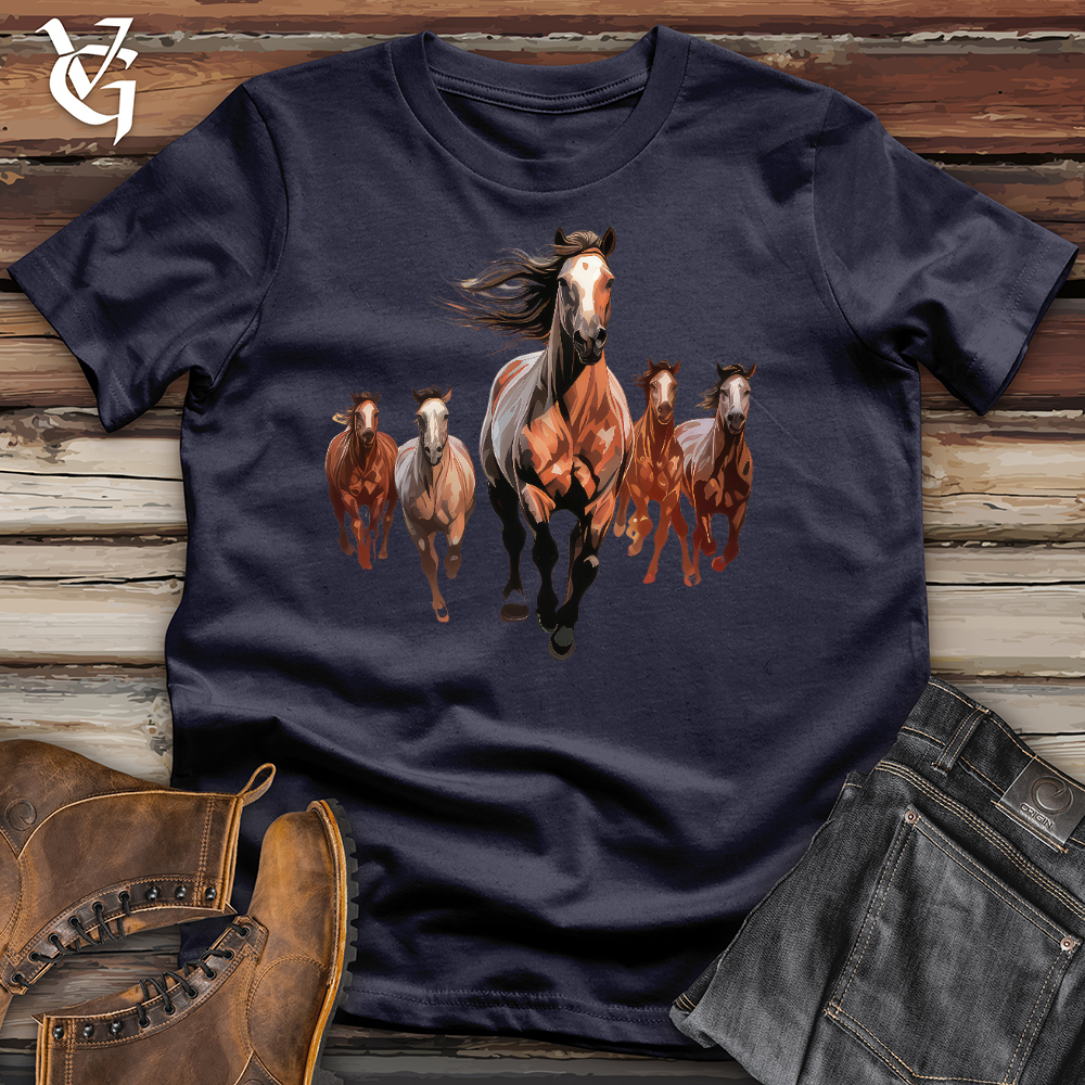 Viking Goods Galloping Horses Cotton Tee Navy / L