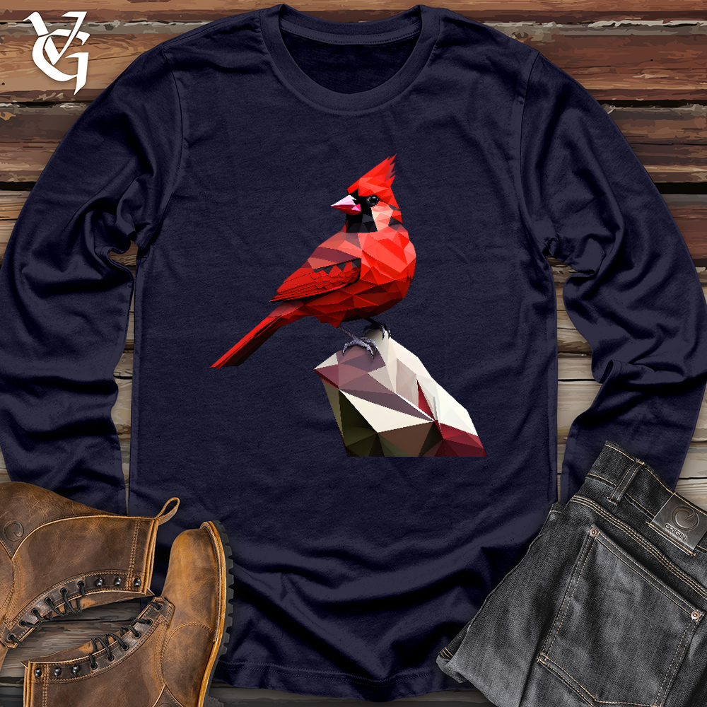 Viking Goods Geometric Cardinal Bird Long Sleeve Navy / L