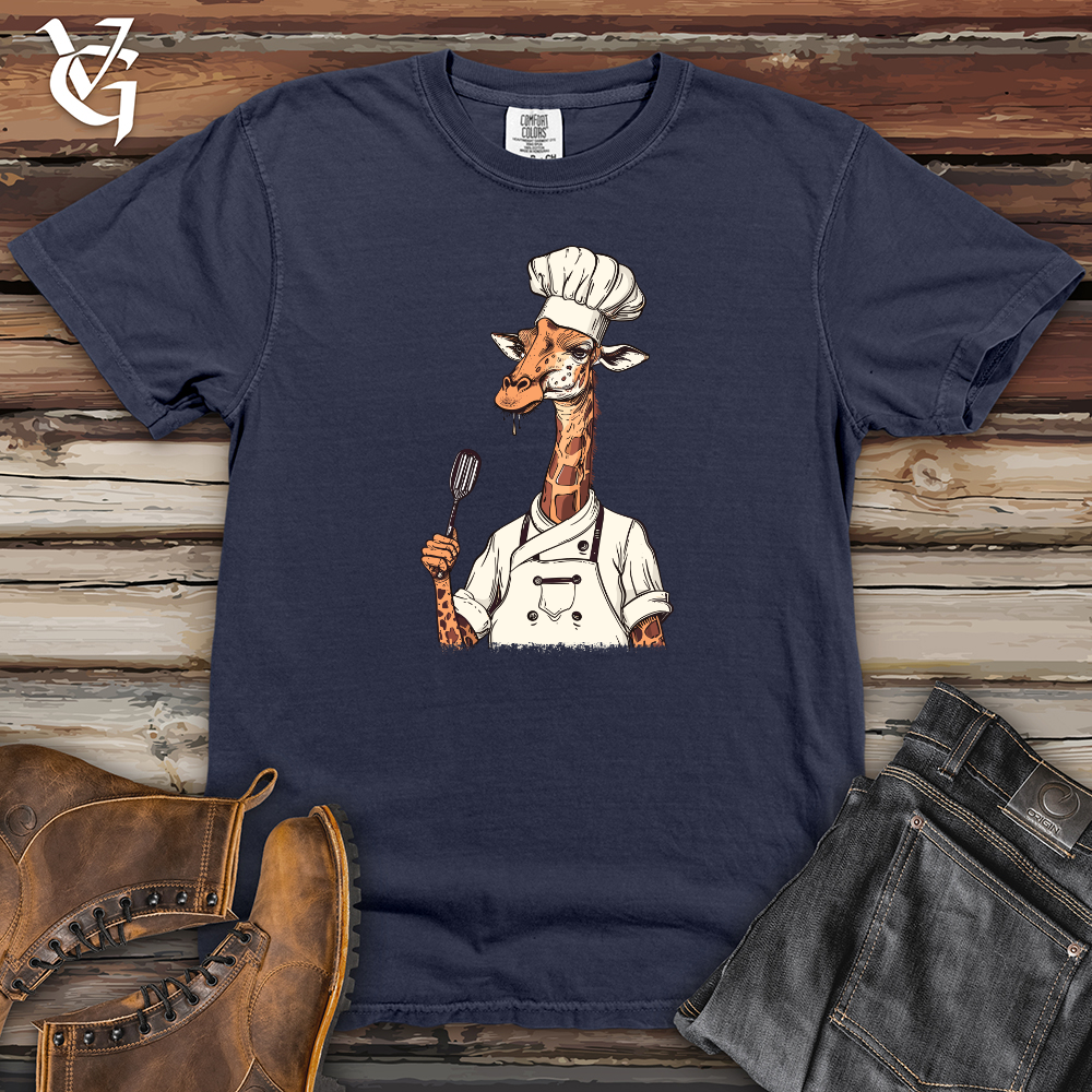 Viking Goods Giraffe Gourmet Chef Heavy Cotton Comfort Colors Tee Navy / L
