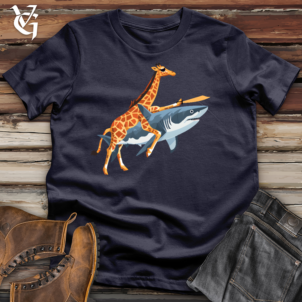 Viking Goods Giraffe Shark Plane Cotton Tee Navy / L