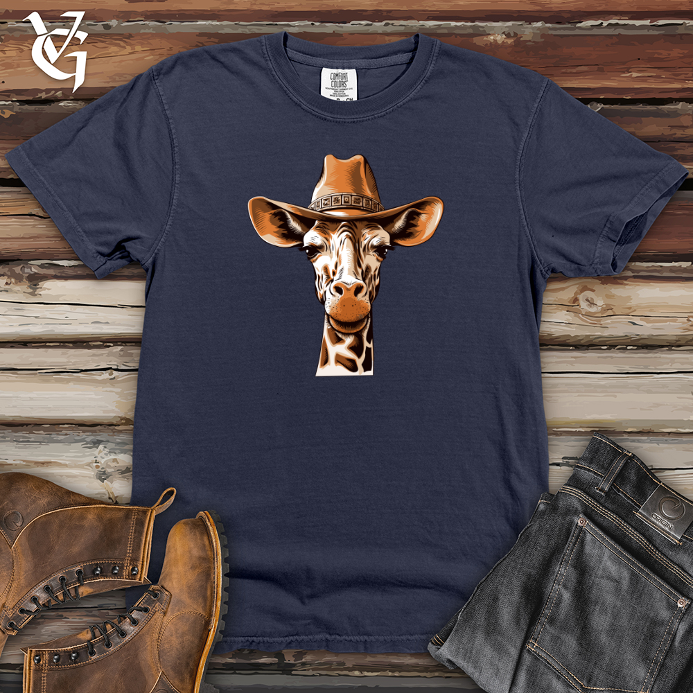 Viking Goods Giraffe Sky High Cowboy Adventure Heavy Cotton Comfort Colors Tee Navy / L