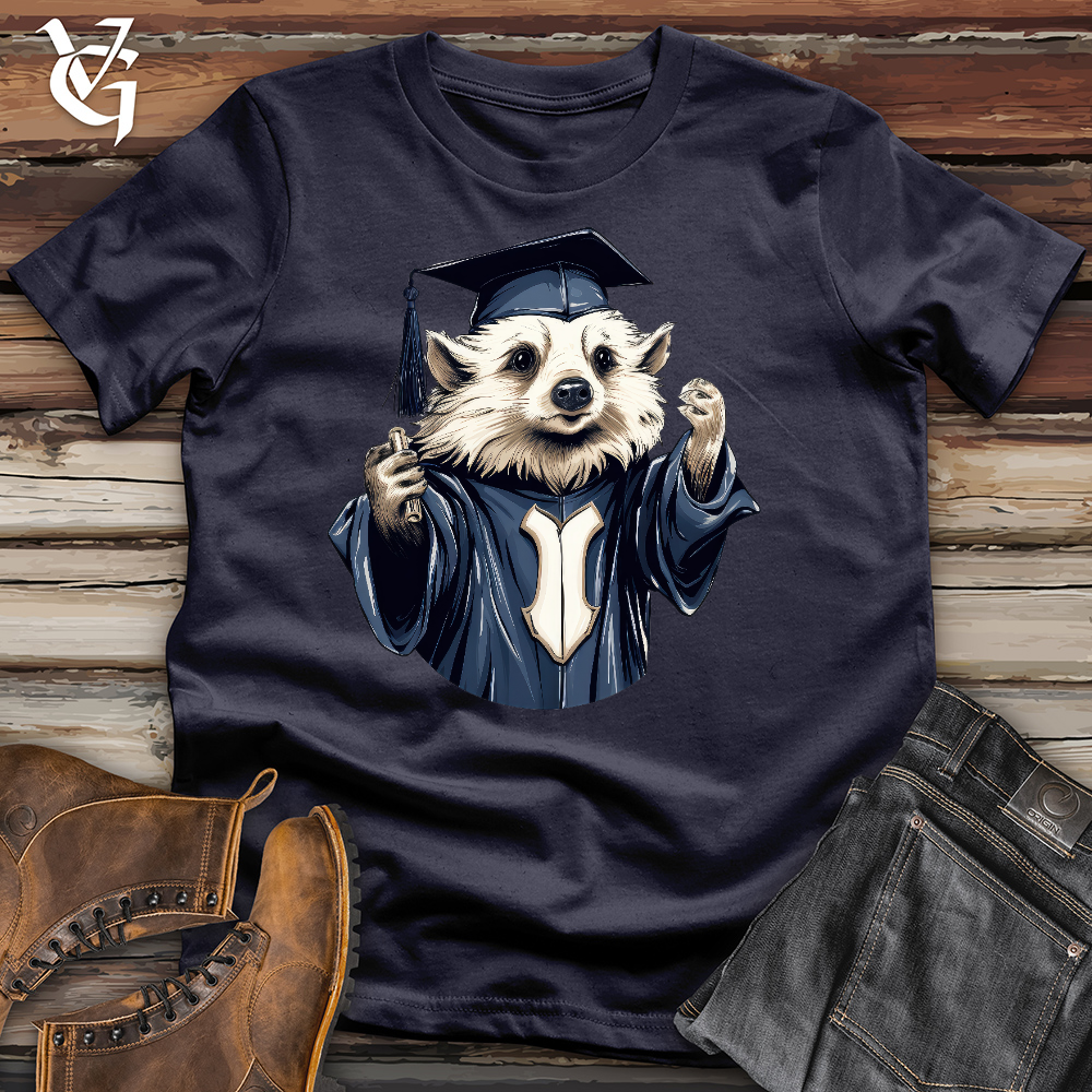 Viking Goods Graduating Hedgehog Cotton Tee Navy / L