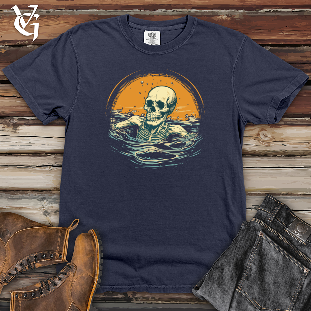 Viking Goods Grunge Splash Skeleton Heavy Cotton Comfort Colors Tee Navy / L