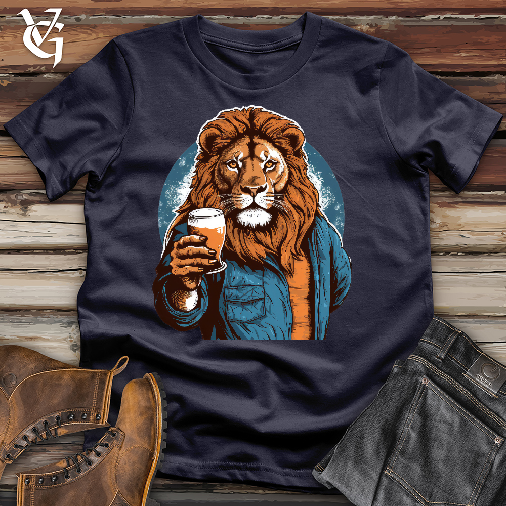 Viking Goods Happy Hour Lion Cotton Tee Navy / L