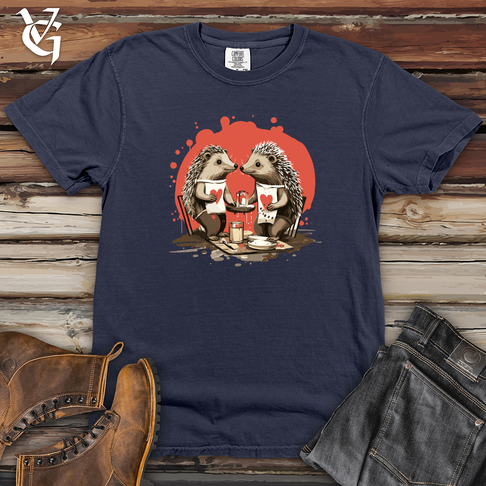 Viking Goods Hedgehog Valentine Painters Heavy Cotton Comfort Colors Tee Navy / L