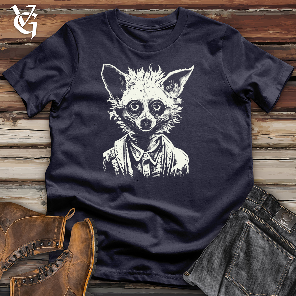 Viking Goods Hipster Lemur Look Cotton Tee Navy / L