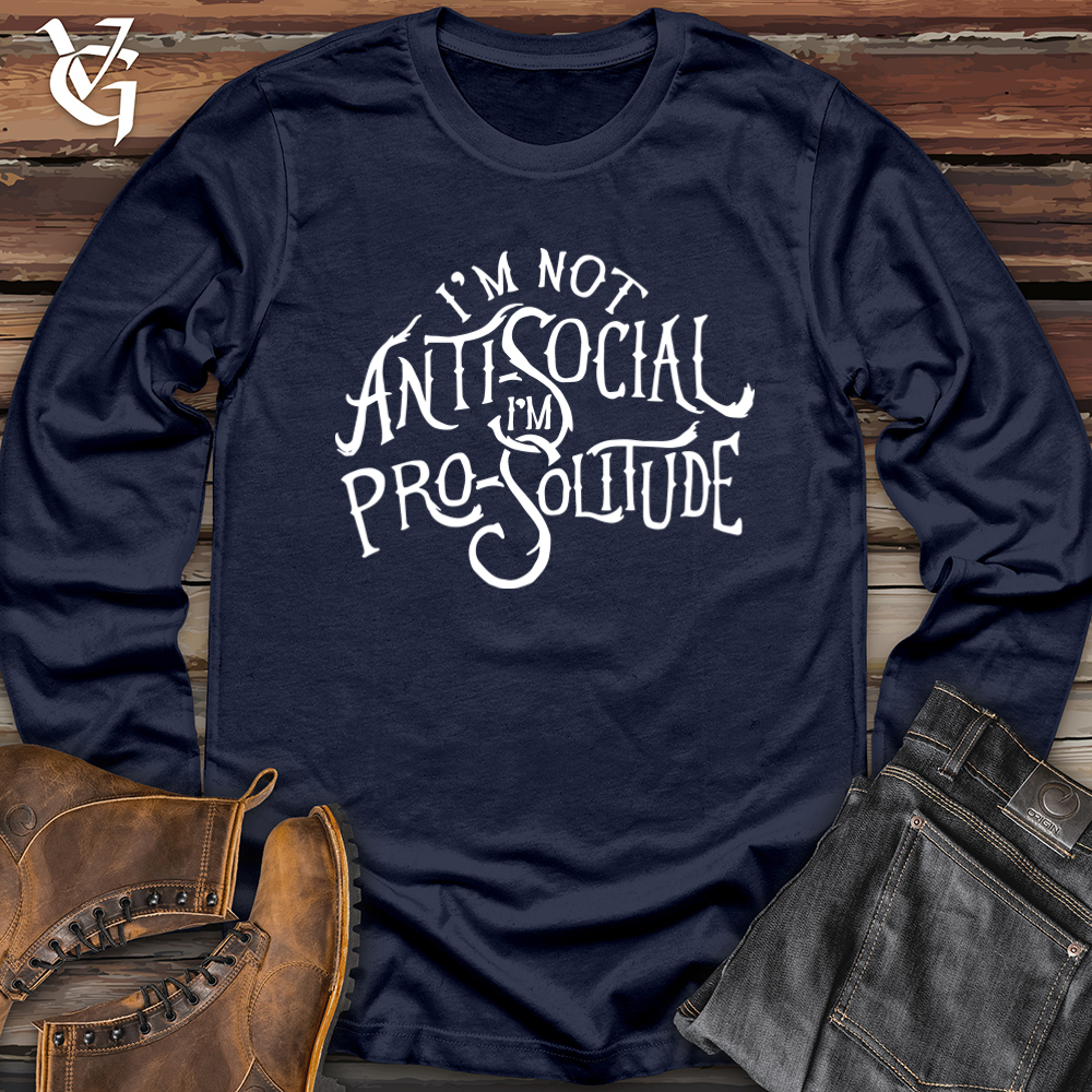 Viking Goods I'm Not Antisocial Softstyle Long Sleeve Navy / L