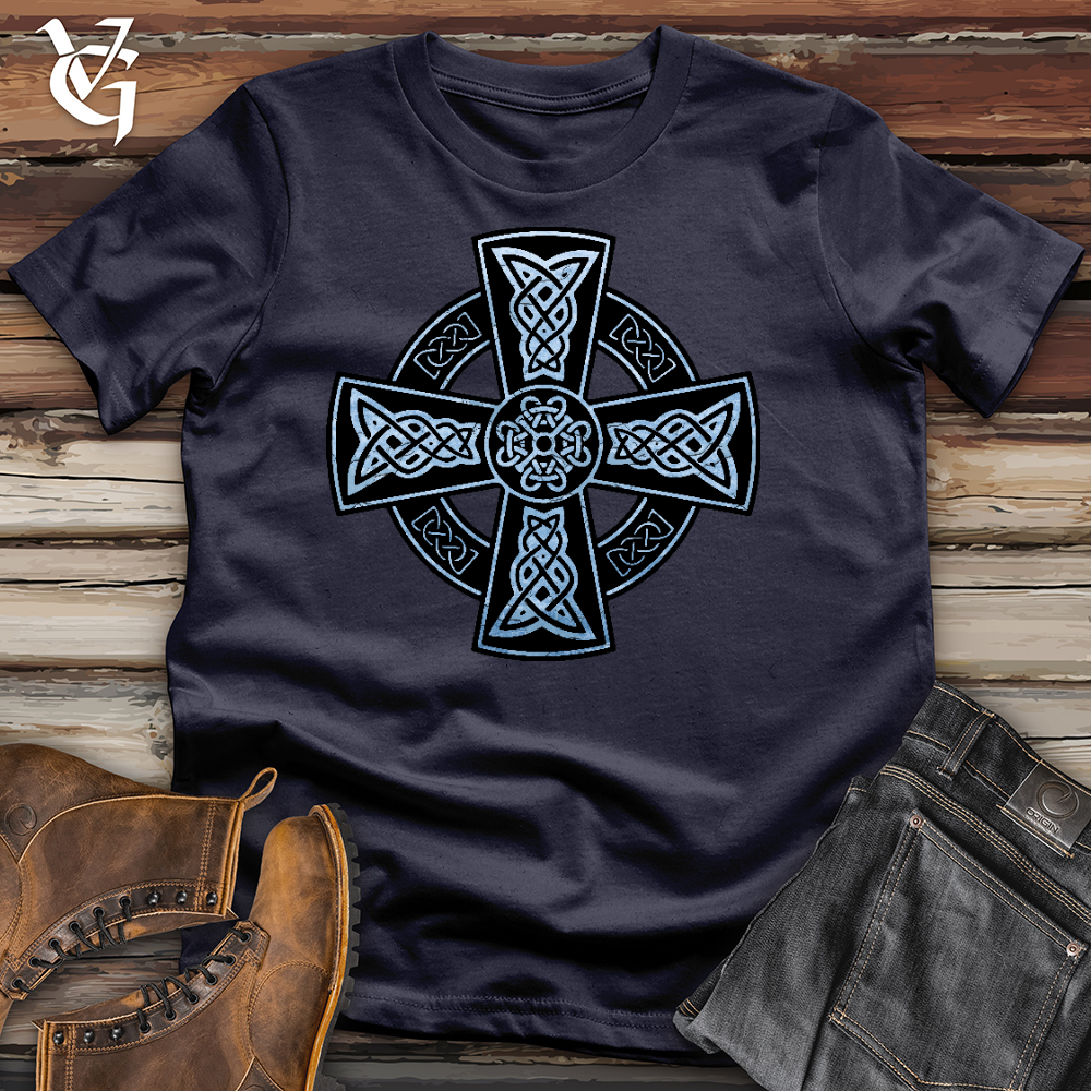 Viking Goods Icy Celtic Cross Cotton Tee Navy / L