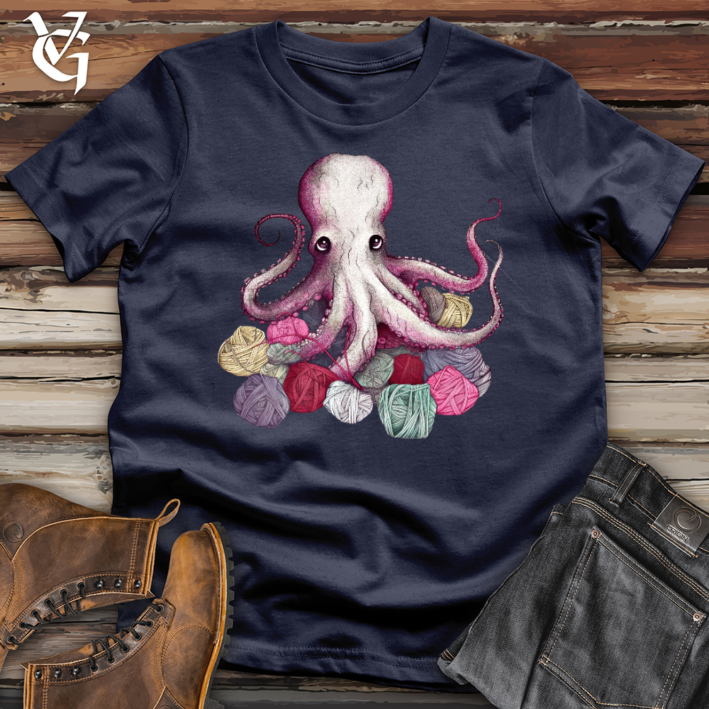 Viking Goods Knitting Octopus Softstyle Tee Navy / L