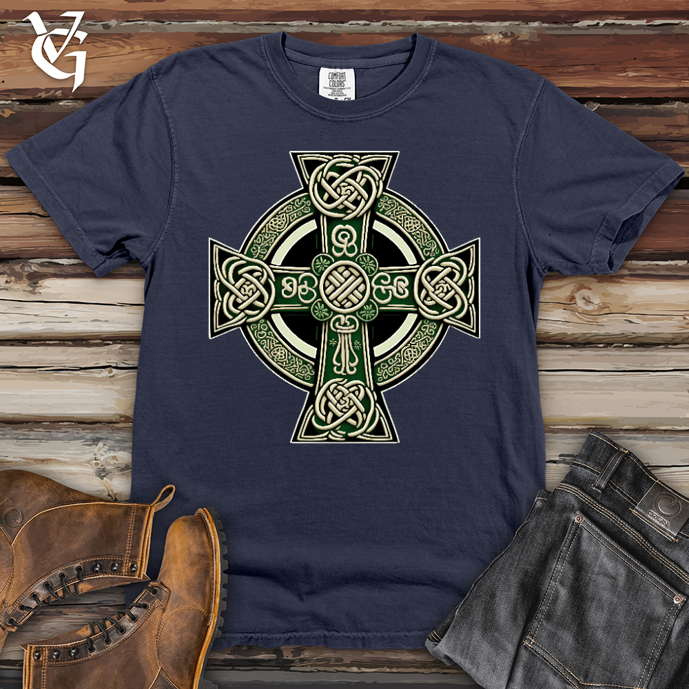 Viking Goods Knotted Celtic Crosses Heavy Cotton Comfort Colors Tee Navy / L