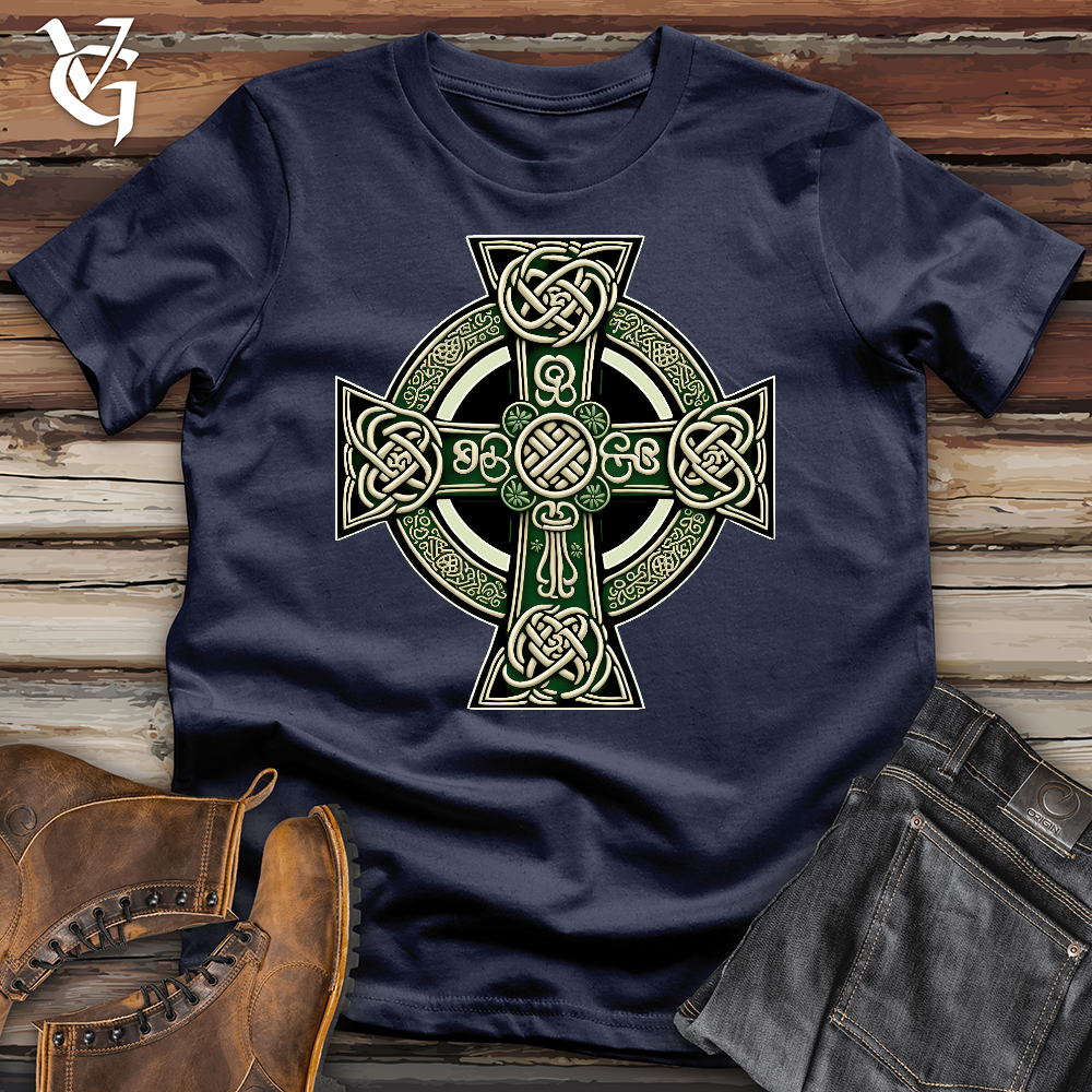 Viking Goods Knotted Celtic Crosses Softstyle Tee Navy / L