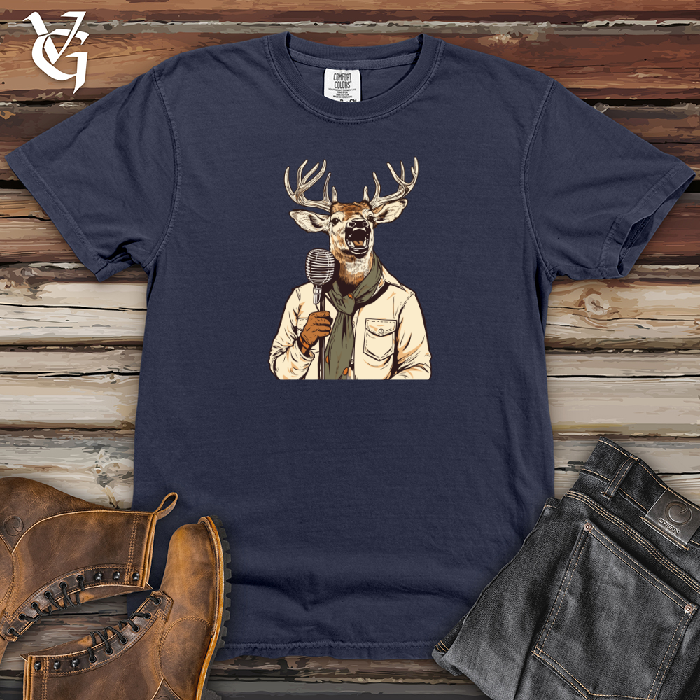 Viking Goods Kooky Crooner Deer Heavy Cotton Comfort Colors Tee Navy / L