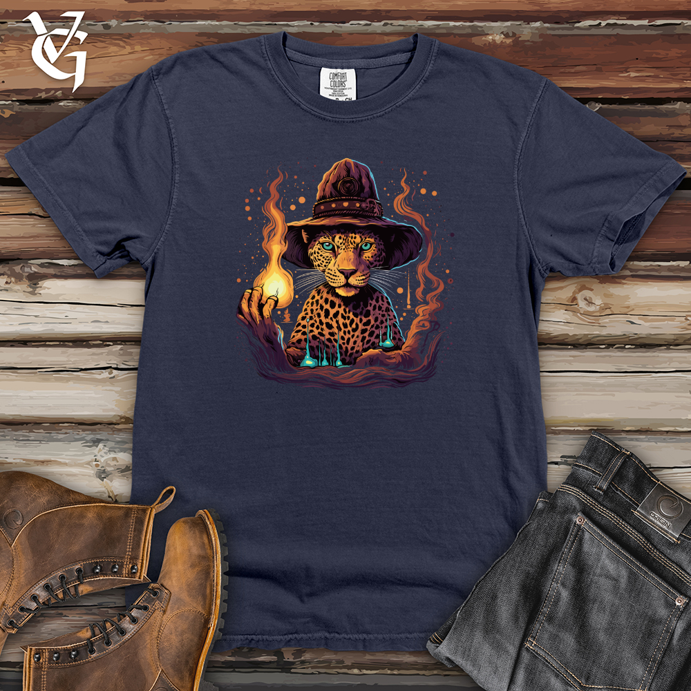 Viking Goods Leopard Mystic Flame Heavy Cotton Comfort Colors Tee Navy / L