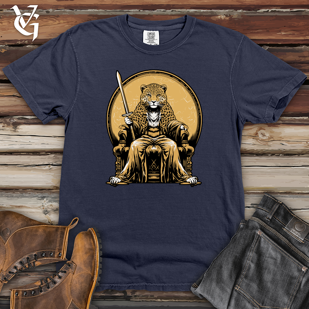 Viking Goods Leopard Throne Guardian Heavy Cotton Comfort Colors Tee Navy / L
