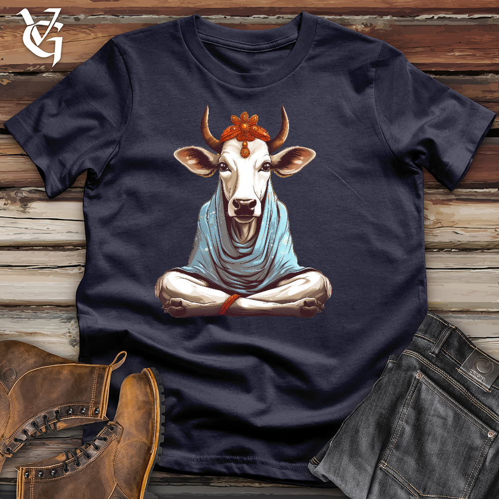 Viking Goods Meditating Cow Cotton Tee Navy / L