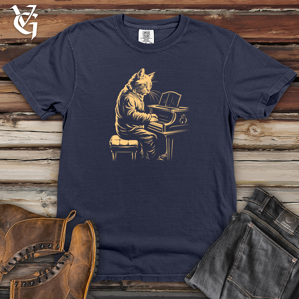 Viking Goods Melodic Feline Heavy Cotton Comfort Colors Tee Navy / L