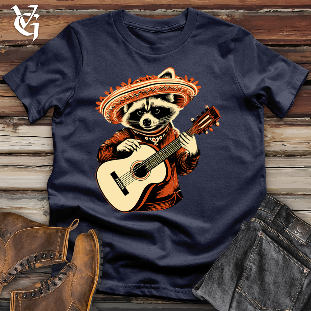 Viking Goods Melodic Raccoon Serenade Softstyle Tee Navy / L