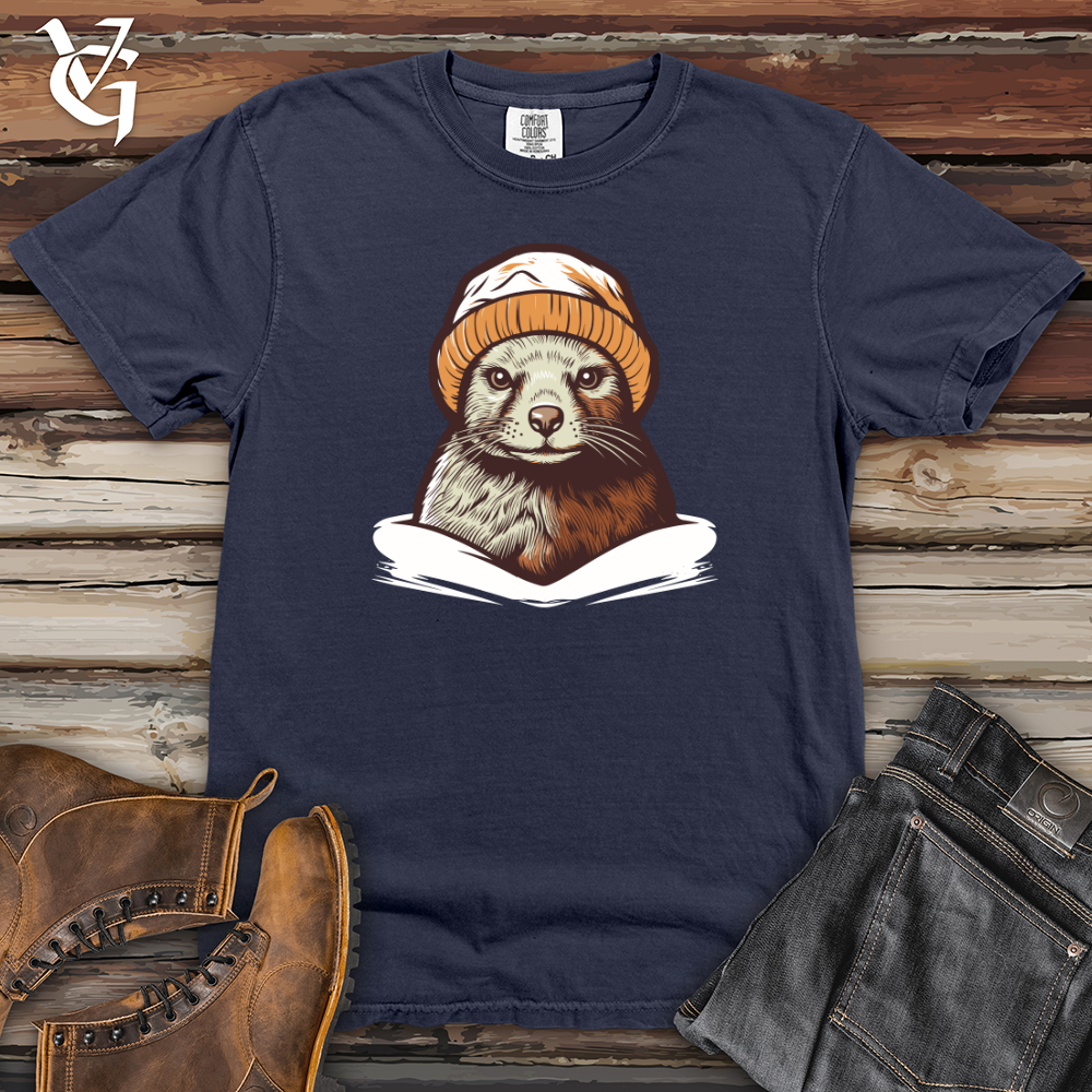 Viking Goods Mongoose Winter Beanie Warmth Heavy Cotton Comfort Colors Tee Navy / L