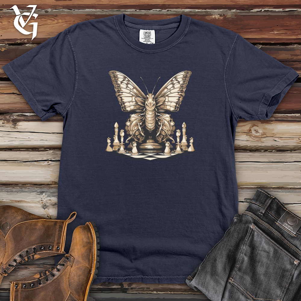 Viking Goods Moth Strategy Flutter Chess Checkmate Heavy Cotton Comfort Colors Tee Navy / L