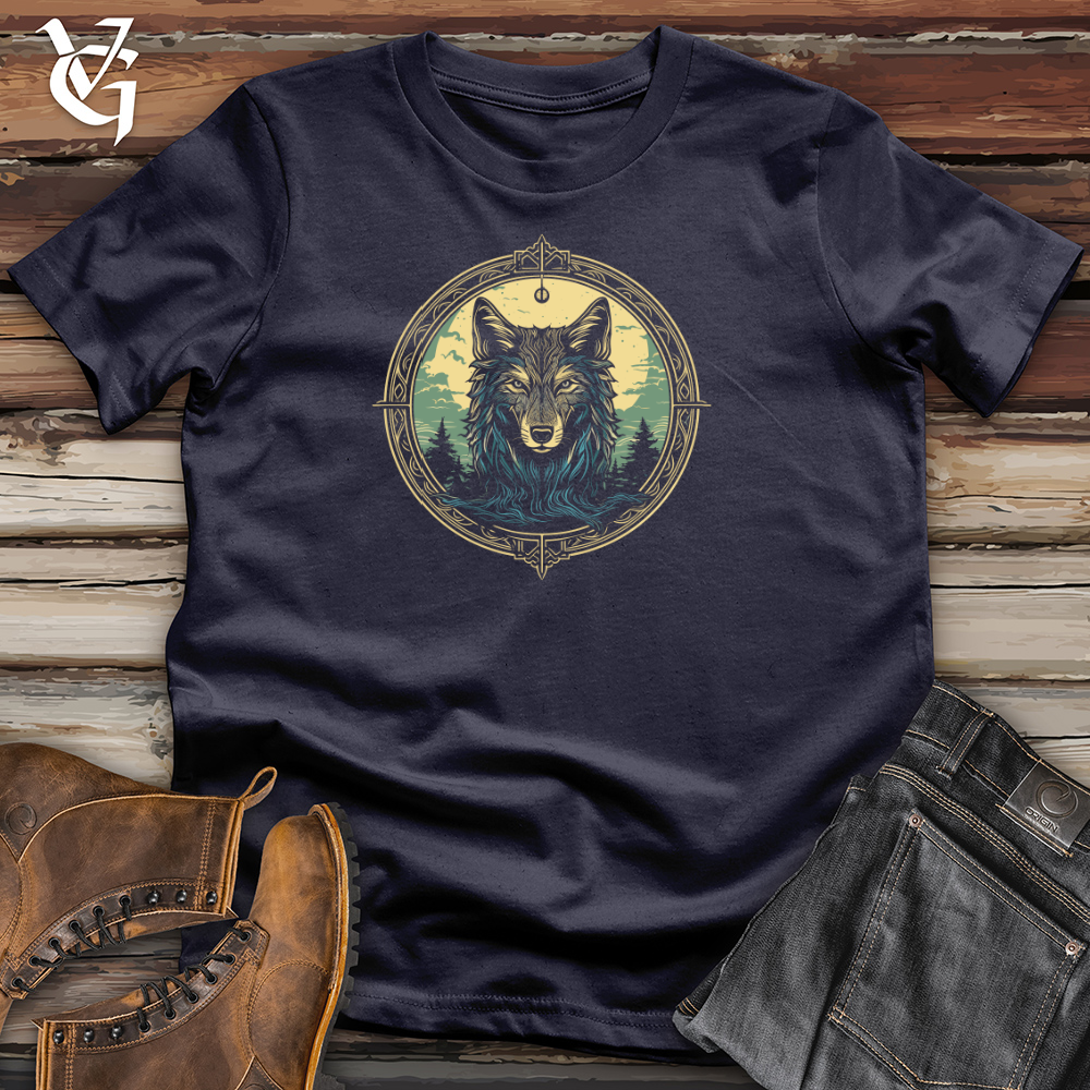 Viking Goods Mystic Wolf Compass Cotton Tee Navy / L