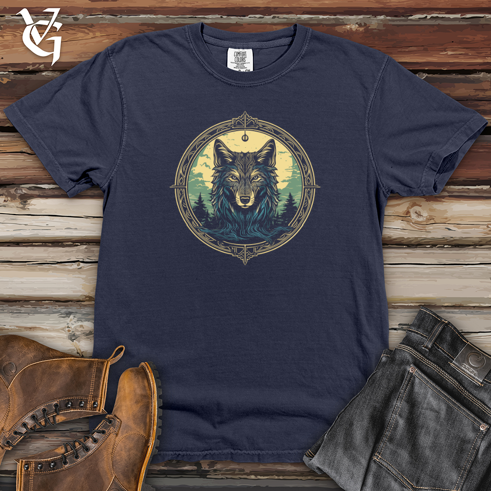 Viking Goods Mystic Wolf Compass Heavy Cotton Comfort Colors Tee Navy / L