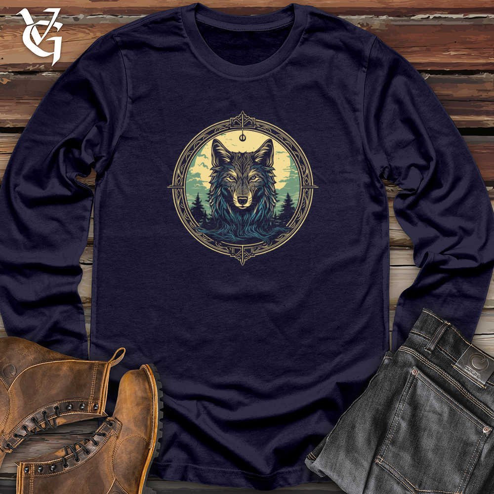 Viking Goods Mystic Wolf Compass Long Sleeve Navy / L