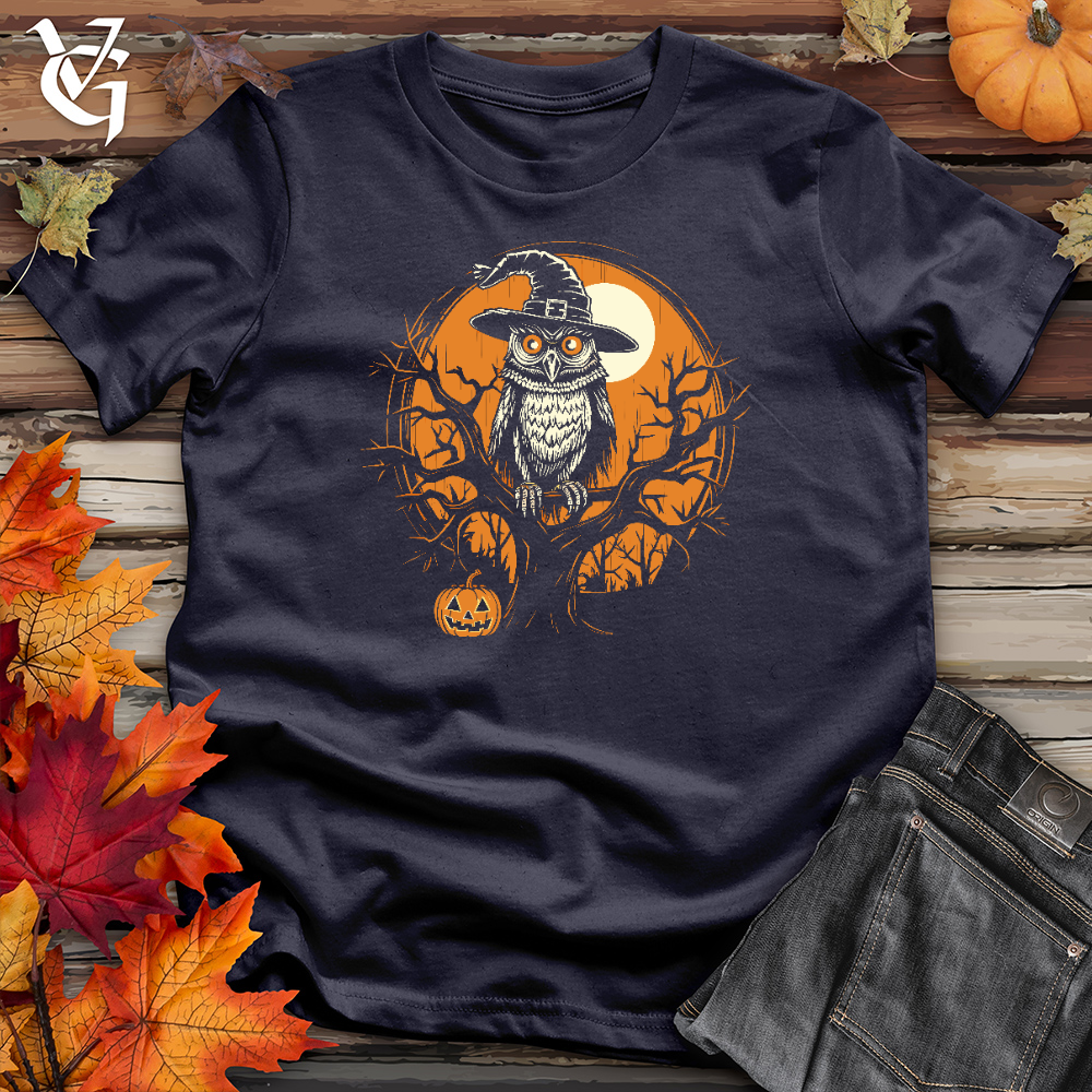 Viking Goods Mystical Owl Witch Hat Cotton Tee Navy / L