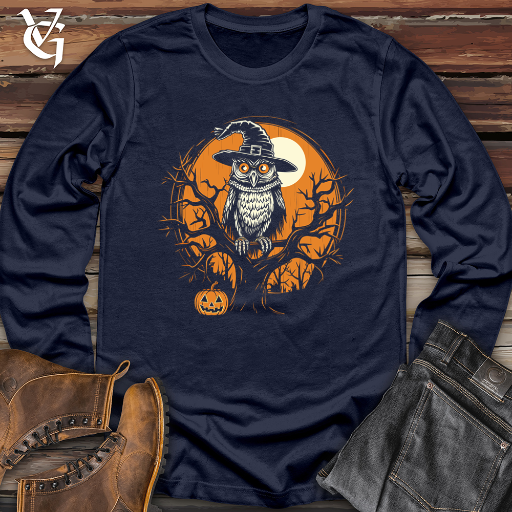 Viking Goods Mystical Owl Witch Hat Softstyle Long Sleeve Navy / L