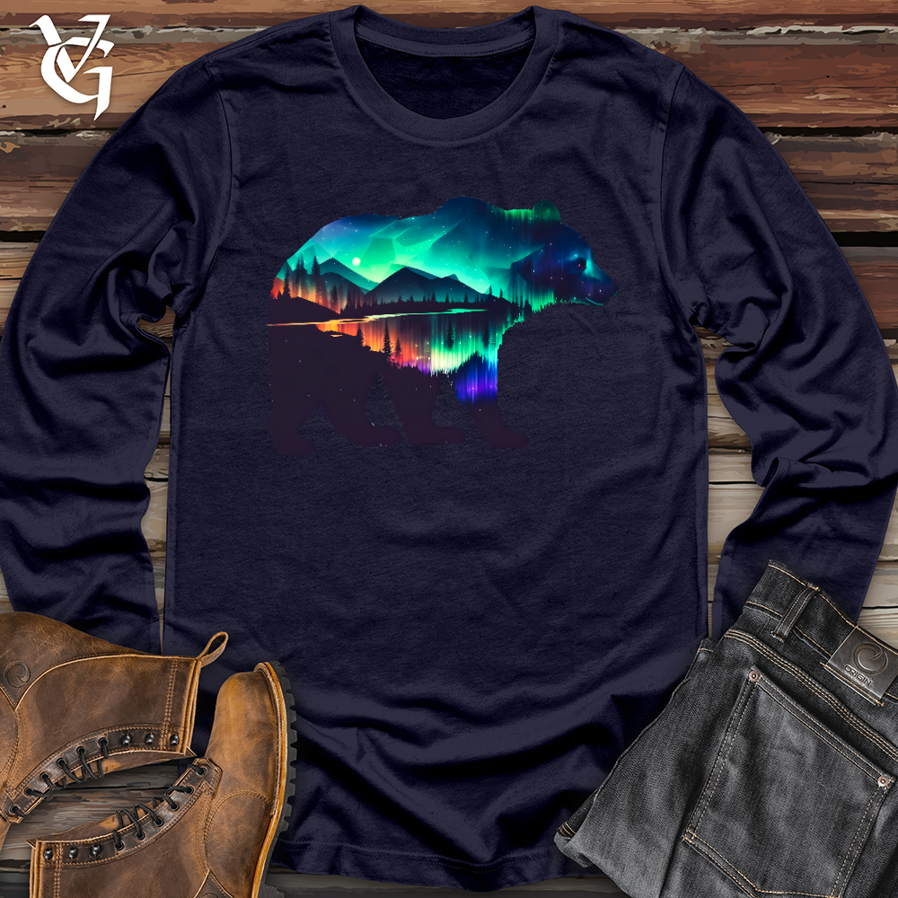 Viking Goods Northern Lights Bear Long Sleeve Navy / L